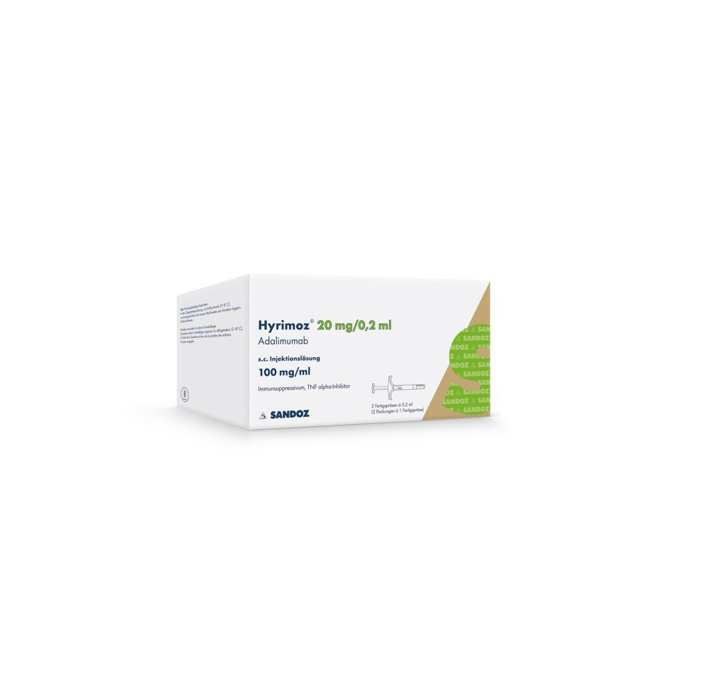 HYRIMOZ sol inj 20 mg/0.2ml ser pré 2 x 0.2 ml