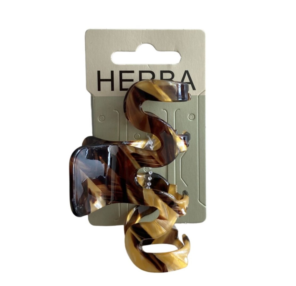 HERBA pince vague 8cm acétate brun beige