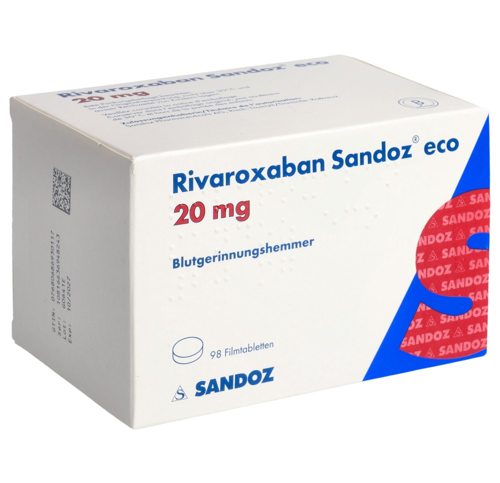RIVAROXABAN Sandoz eco cpr pell 20 mg 98 pce