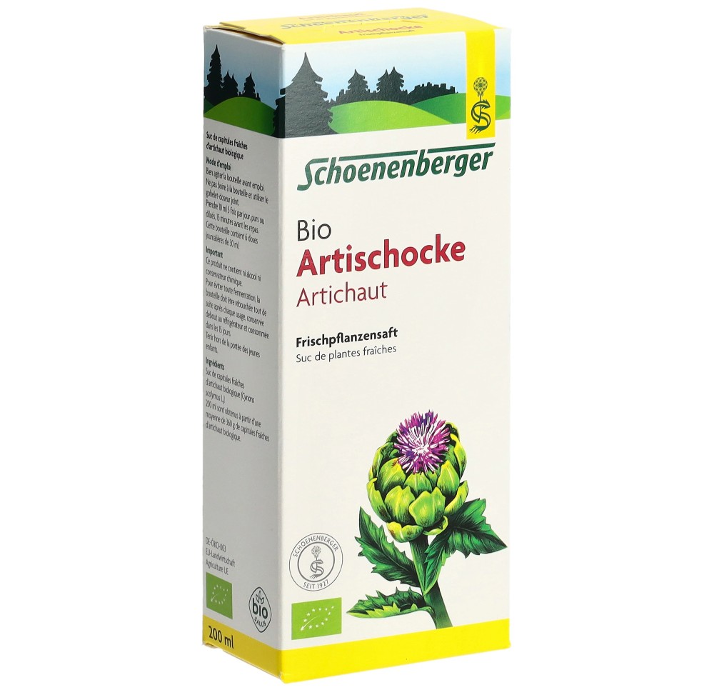 SCHOENENBERGER Artichaut suc plant fraî bio 200 ml