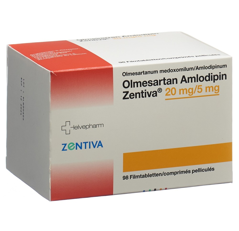 OLMESARTAN AMLO Zentiva cpr pell 20/5 mg 98 pce
