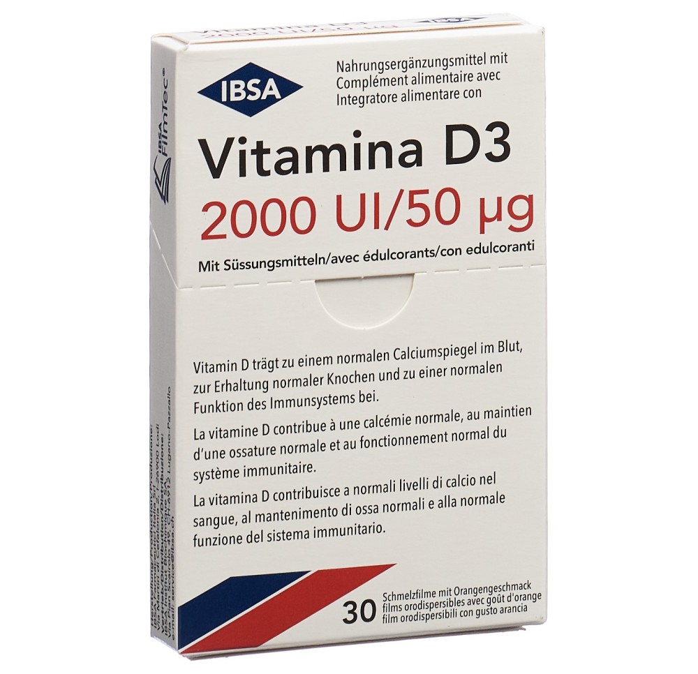 VITAMINA D3 film orodisp 2000 I.U. (nouv) 30 pce