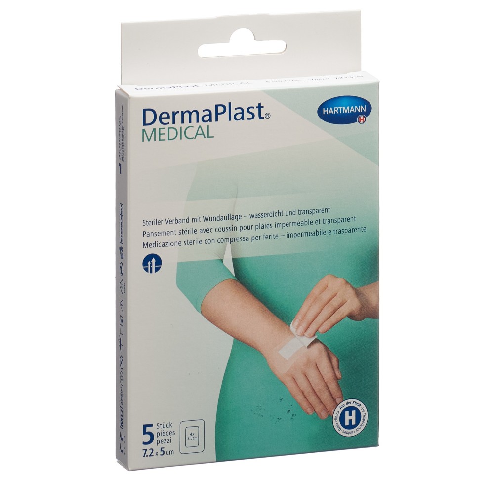 DERMAPLAST Medical pansem transpar 7.2x5cm 5 pce