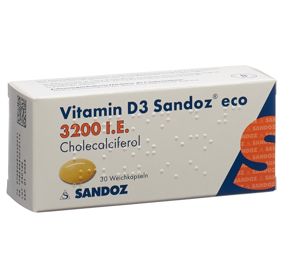 VITAMINE D3 Sandoz eco caps moll 3200 UI 30 pce