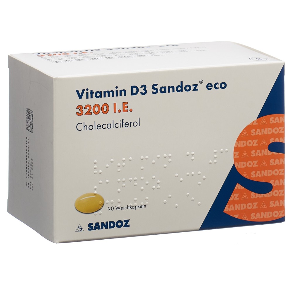 VITAMINE D3 Sandoz eco caps moll 3200 UI 90 pce