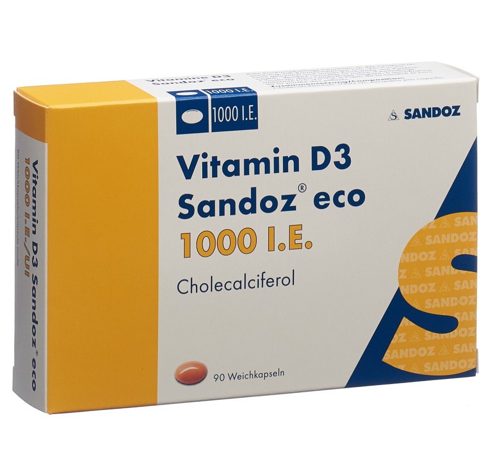 VITAMINE D3 Sandoz eco caps moll 1000 UI 90 pce