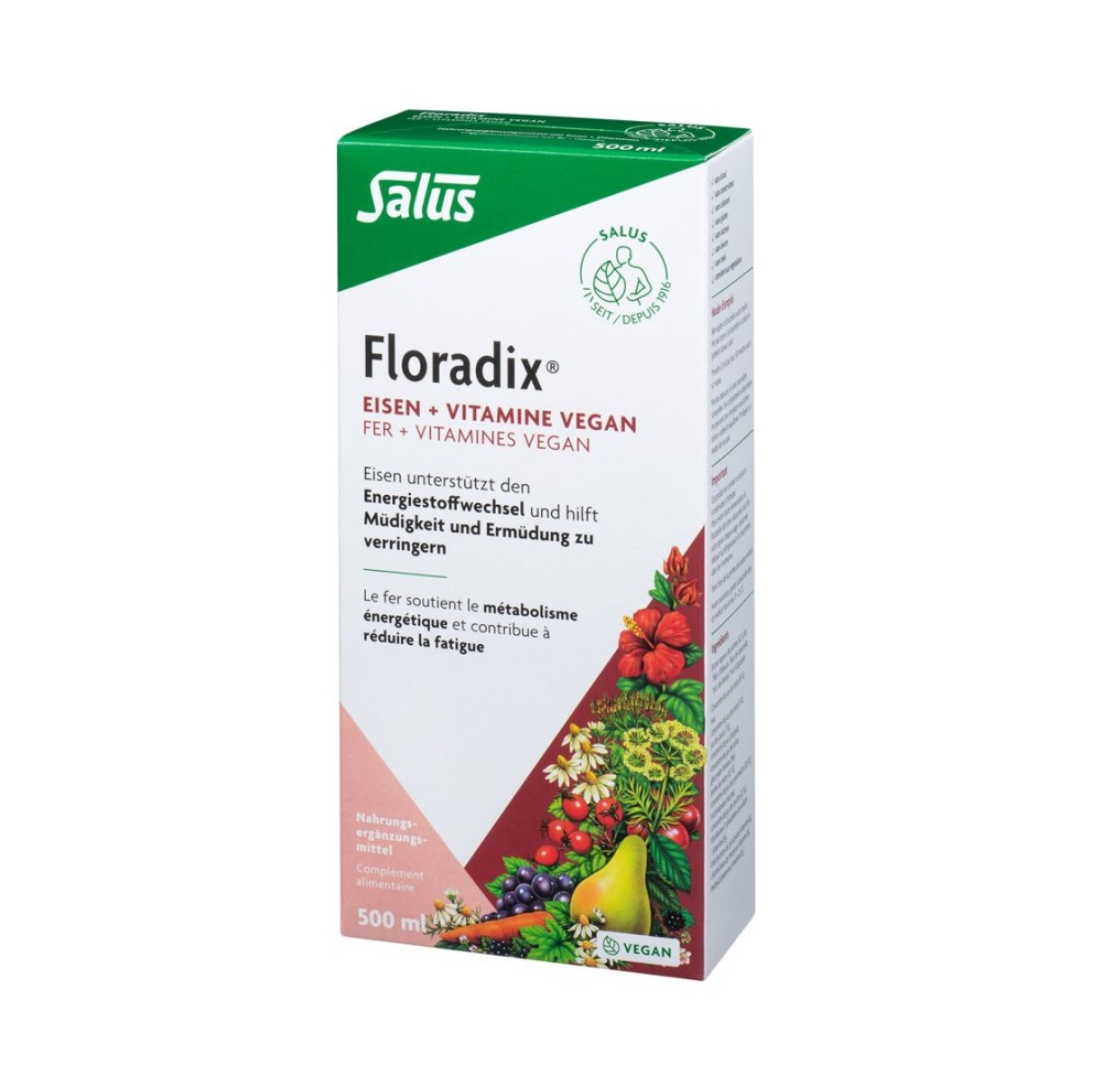 FLORADIX VEGAN Fer + vitamines fl 500 ml