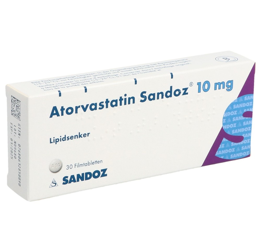 ATORVASTATINE Sandoz cpr pell 10 mg 30 pce