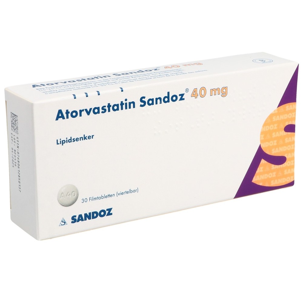 ATORVASTATINE Sandoz cpr pell 40 mg 30 pce