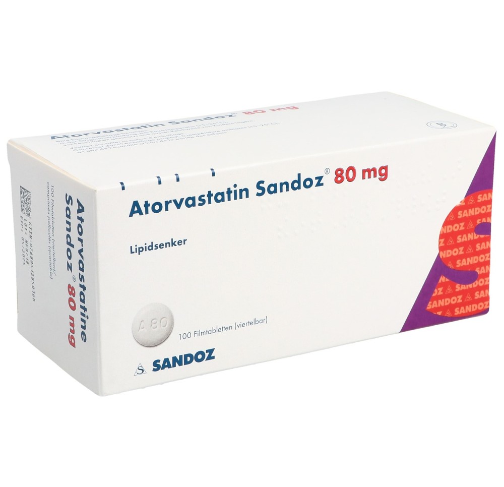 ATORVASTATINE Sandoz cpr pell 80 mg 100 pce