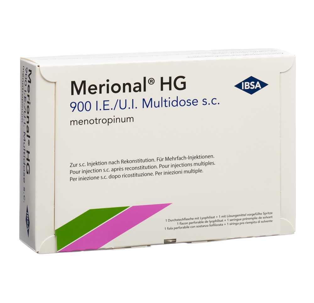 MERIONAL HG  multidose subst sèche 900 UI c solv