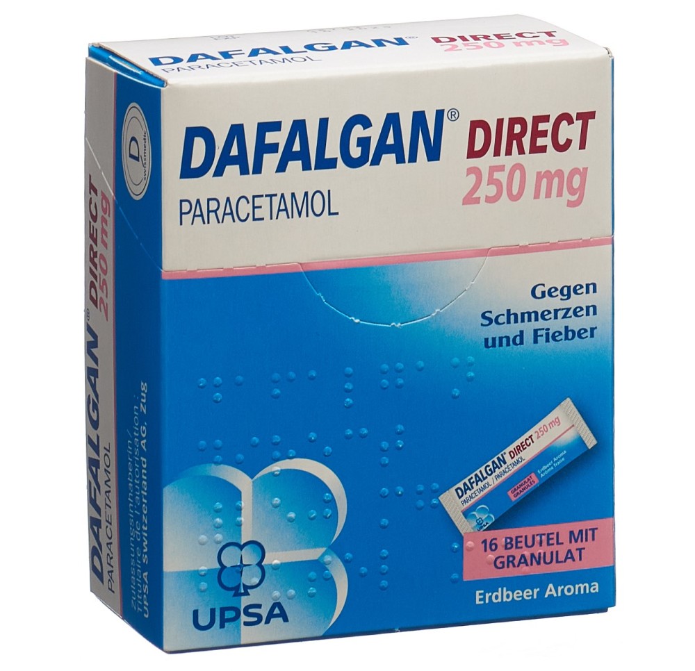 DAFALGAN Direct gran 250 mg fraise sach 16 pce