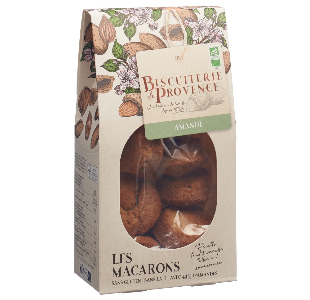 BISCUITERIE macarons amande nature s g bio 130 g
