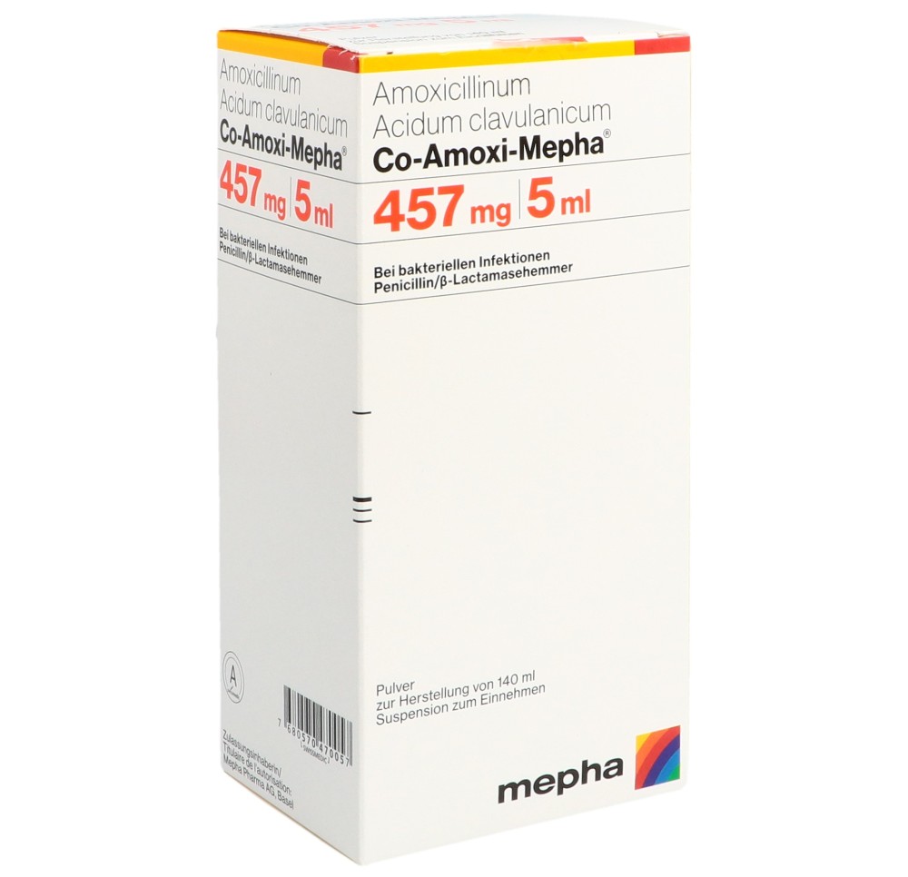 CO-AMOXI Mepha pdr 457 mg p susp fl 140 ml