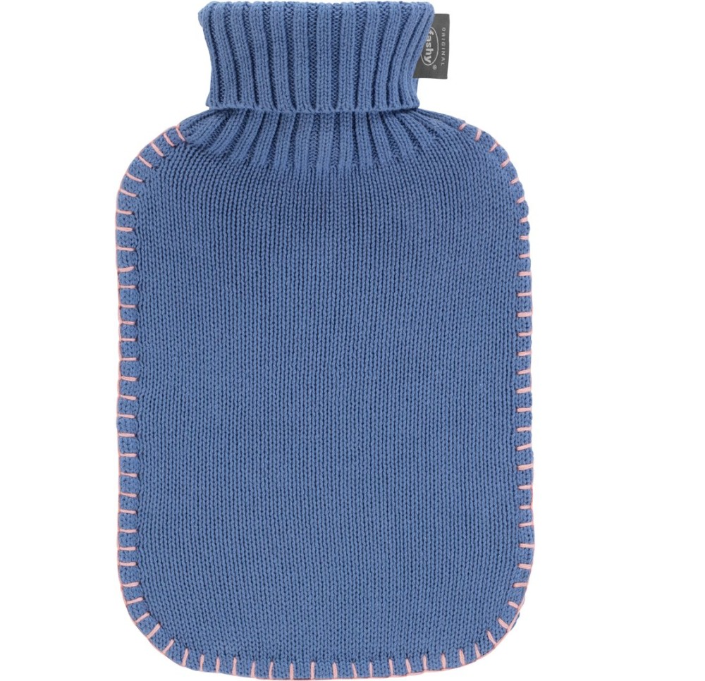 FASHY bouillotte 2l housse tri col roulé bleu