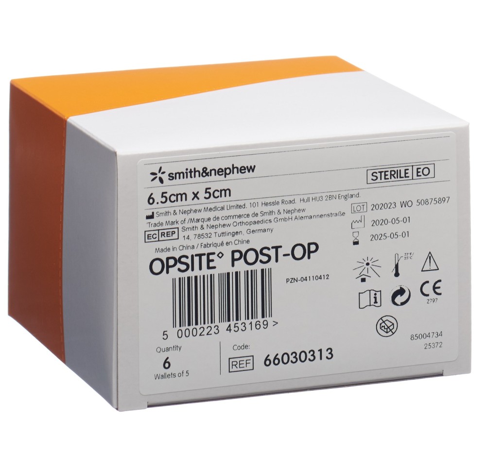 OPSITE POST OP pansem film 6.5x5cm sté 6 x 5 pce