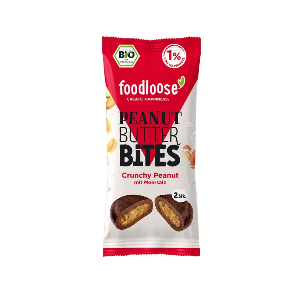 FOODLOOSE Peanut Butter Bites Crunchy Peanut 40 g