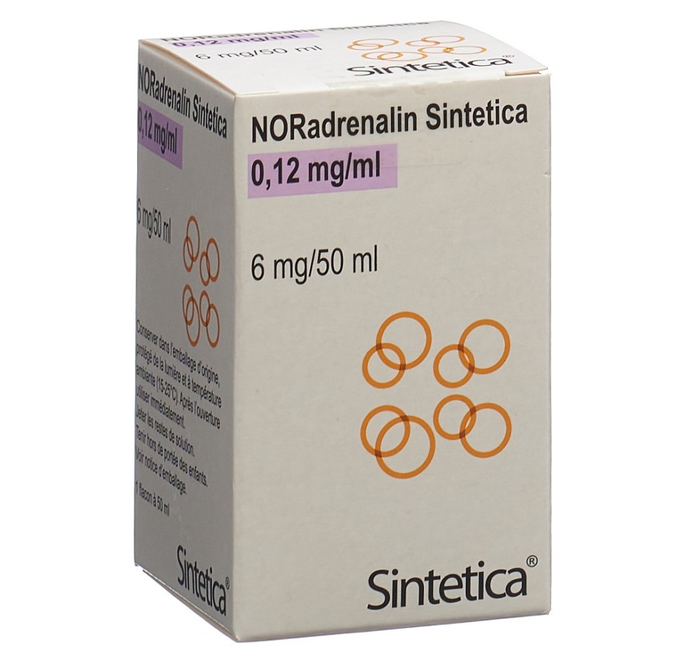 NORADRENALIN Sintetica sol perf 6 mg/50ml vial