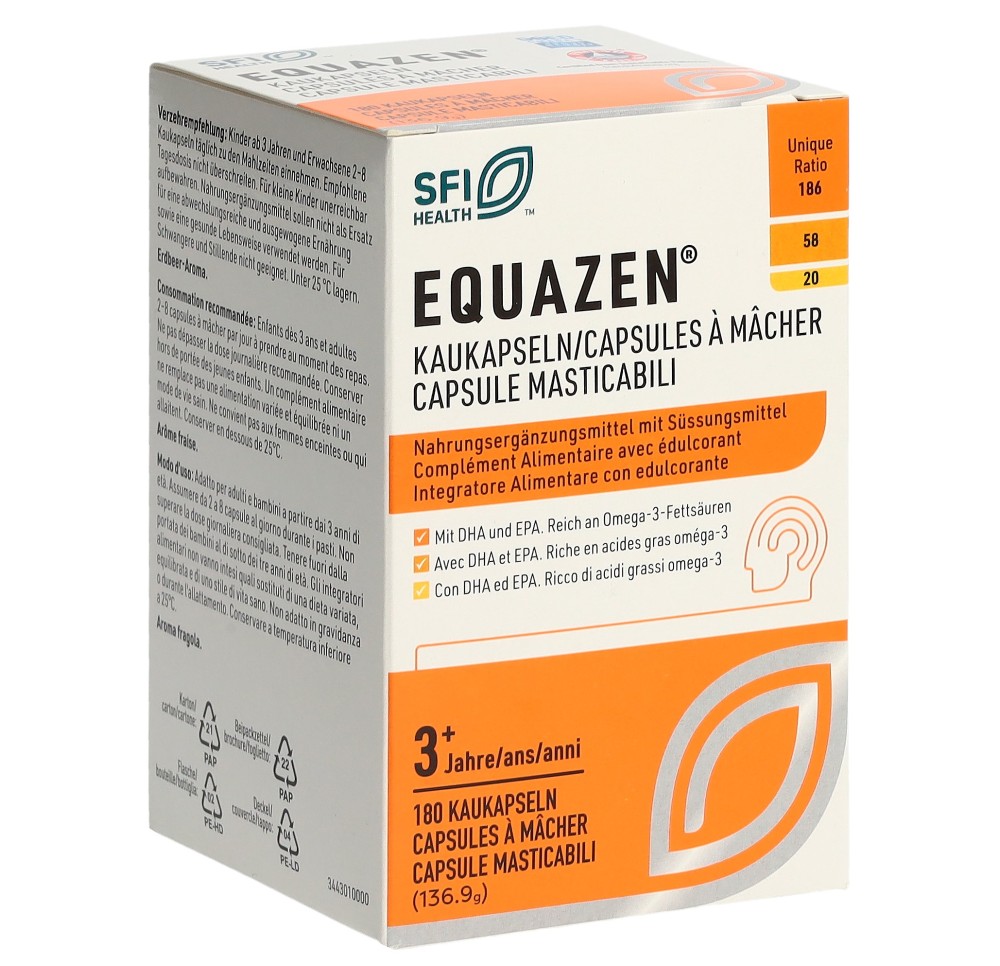 EQUAZEN Kaukaps/Caps mâcher/Caps mastic 180 pce