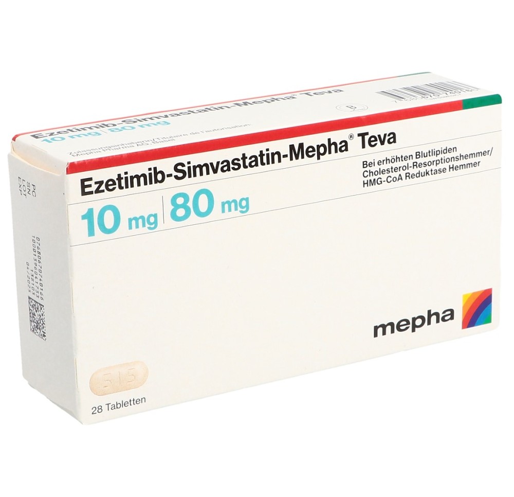 EZETIMIB SIMVASTATIN Mepha Teva 10/80 mg 28 pce
