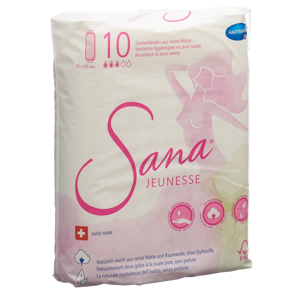 SANA JEUNESSE serviettes auto adhés 10 pce