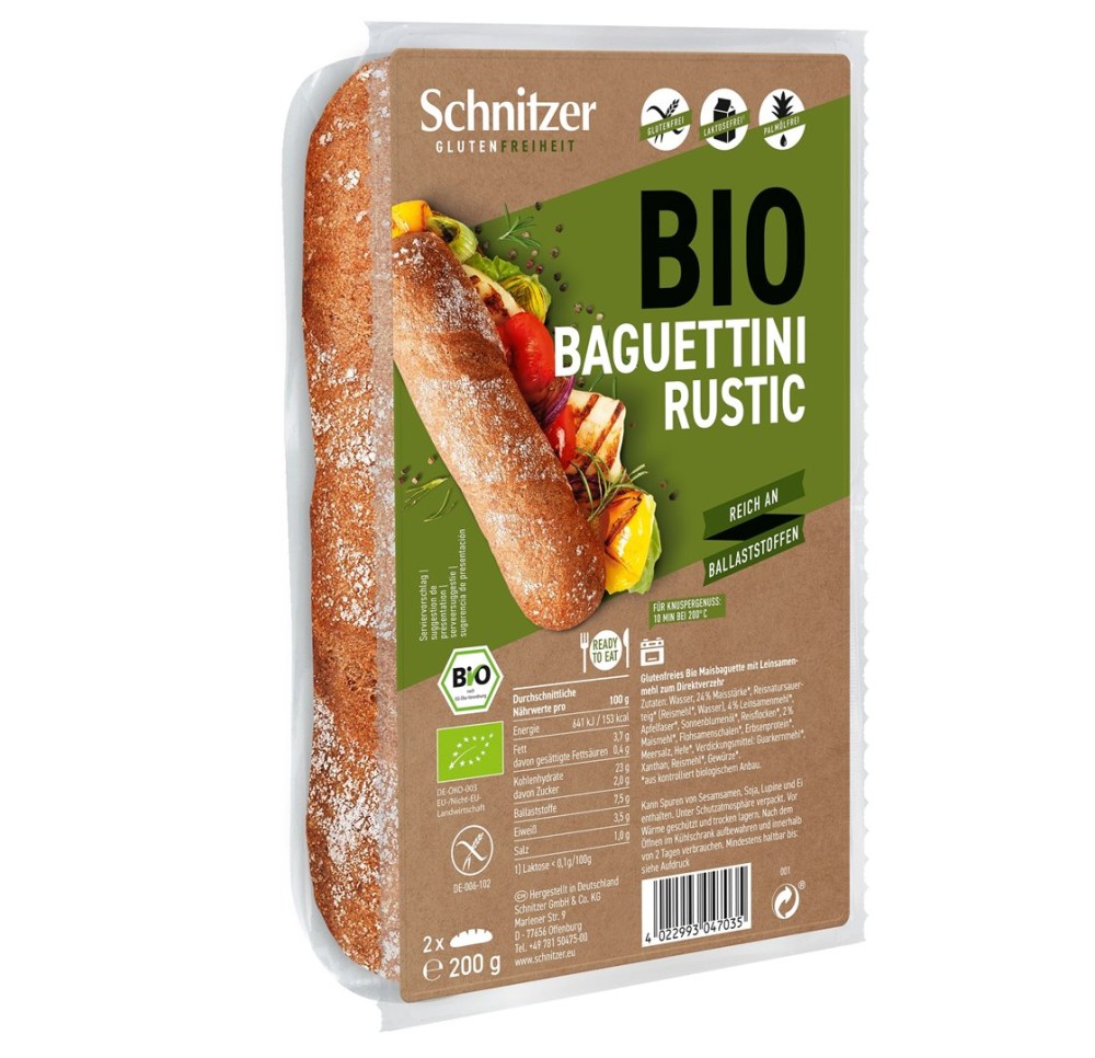 SCHNITZER Bio baguettini rustique sach 200 g