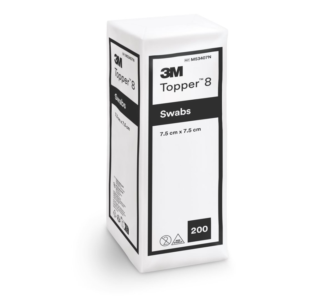 TOPPER 8 compr NW 5x5cm non stér 200 pce
