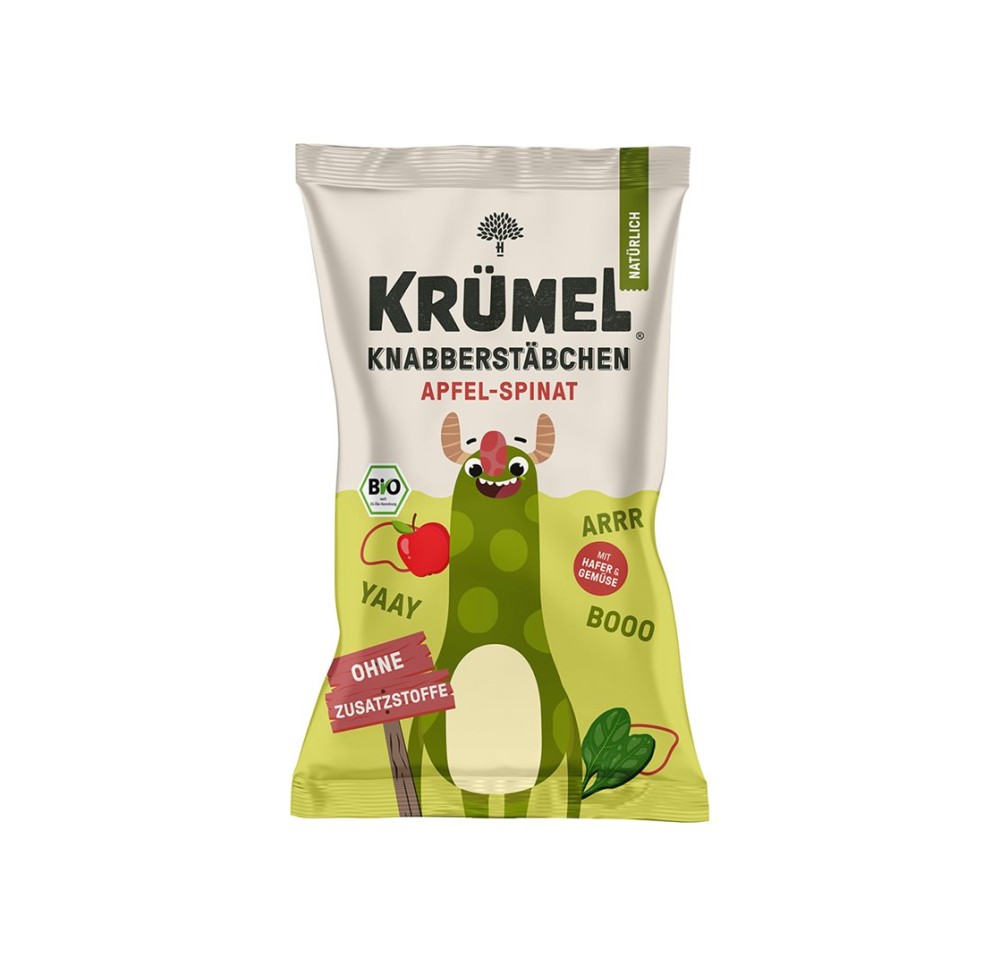 KRÜMEL bâtonnets pomme-épinards sach 60 g