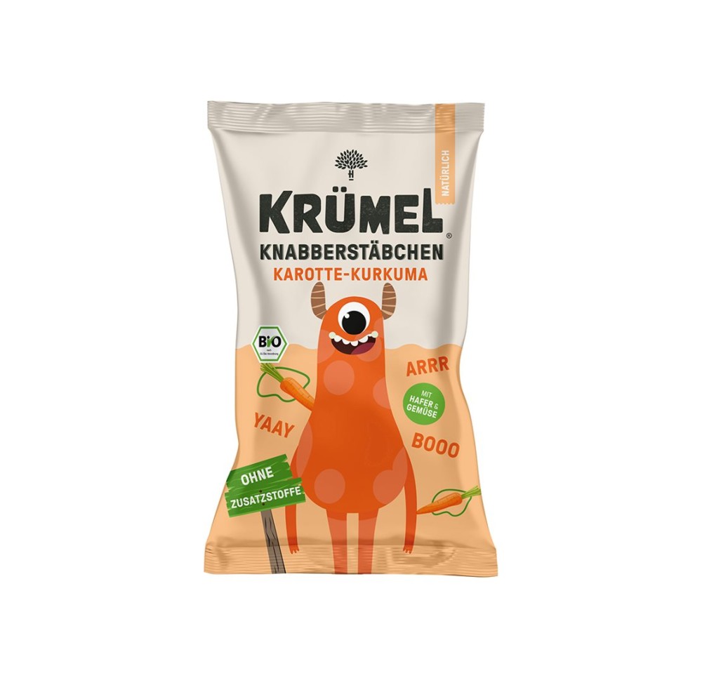 KRÜMEL bâtonnets carotte-curcuma sach 60 g