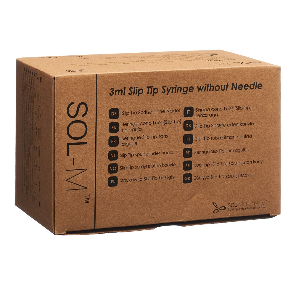 SOL-M seringue usa unique 3ml SlipTip box 100 pce