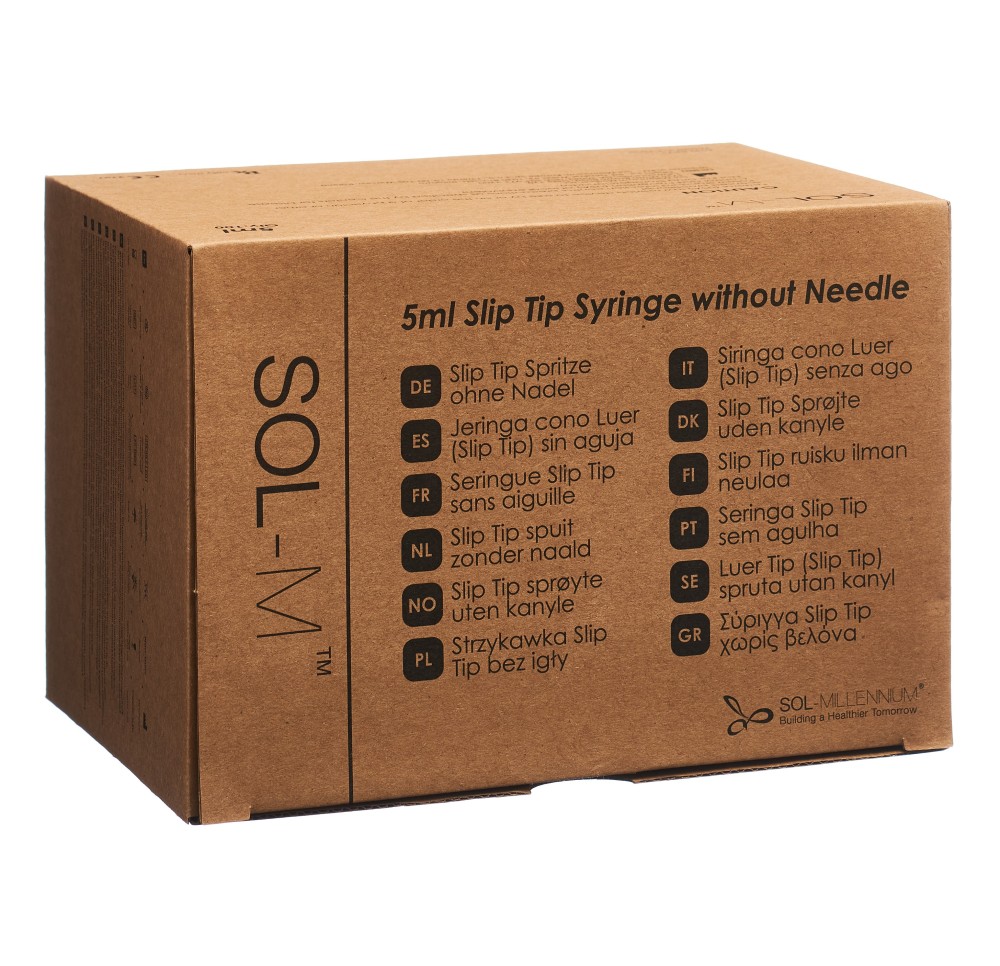 SOL-M seringue usa unique 5ml SlipTip box 100 pce