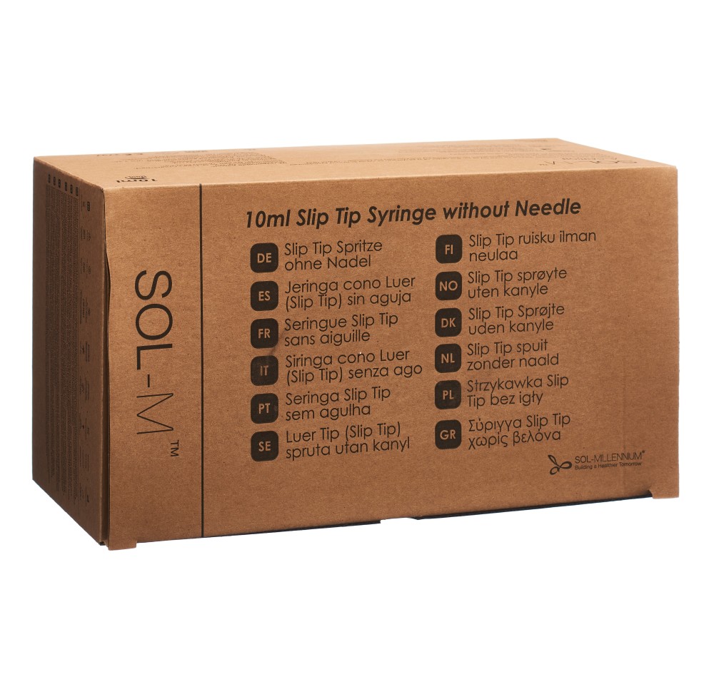 SOL-M seringue usa unique 10ml SlipTip box 100 pce