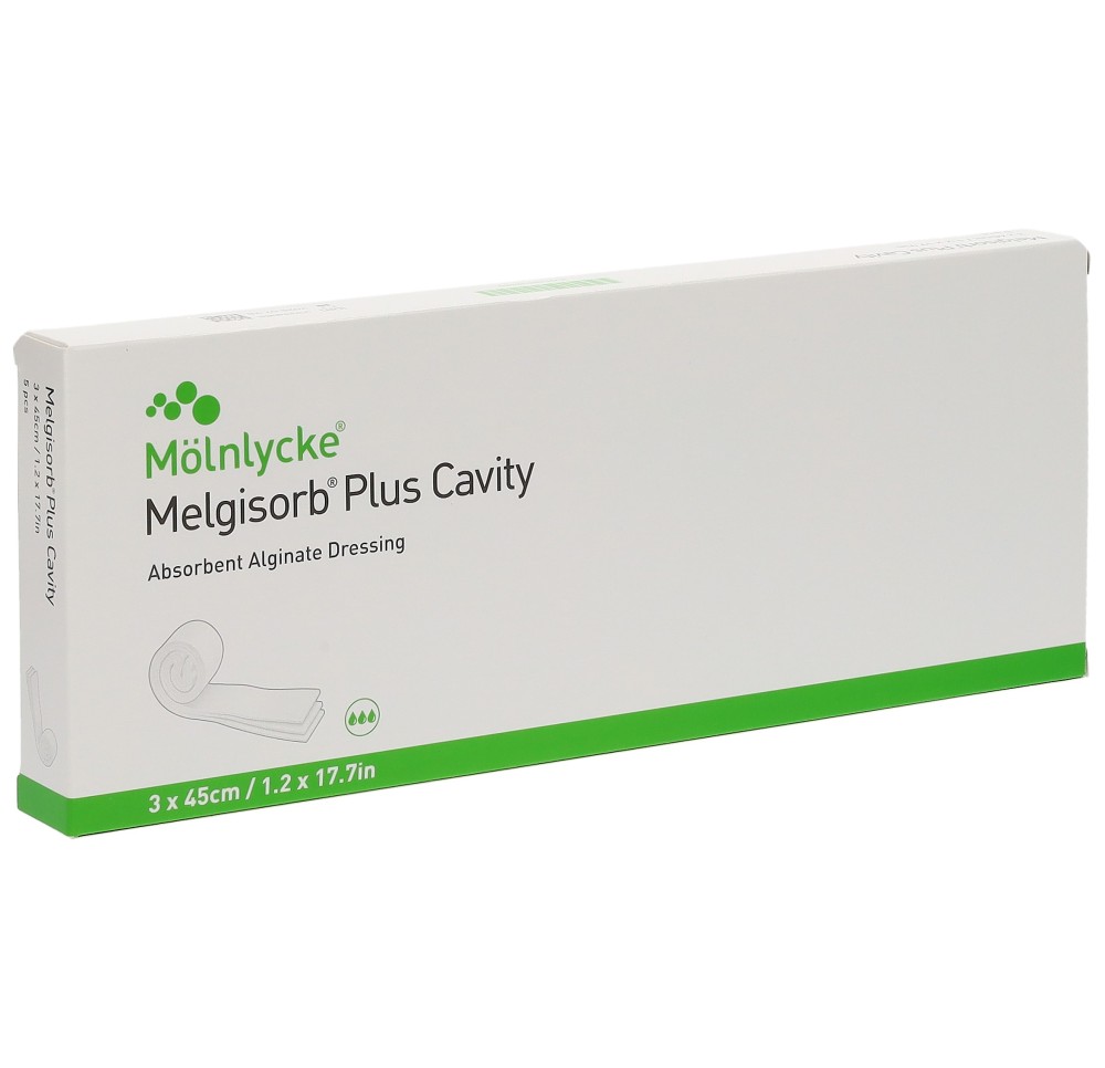 MELGISORB PLUS Cavity alginate 45x3cm 5 pce