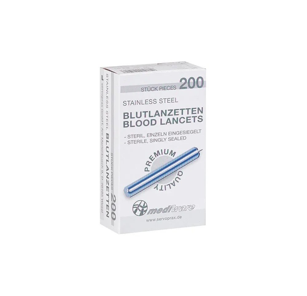 MEDIWARE lancettes de sang stérile 200 pce