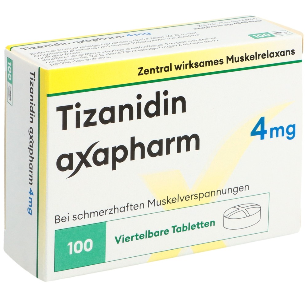 TIZANIDINE axapharm cpr 4 mg 100 pce