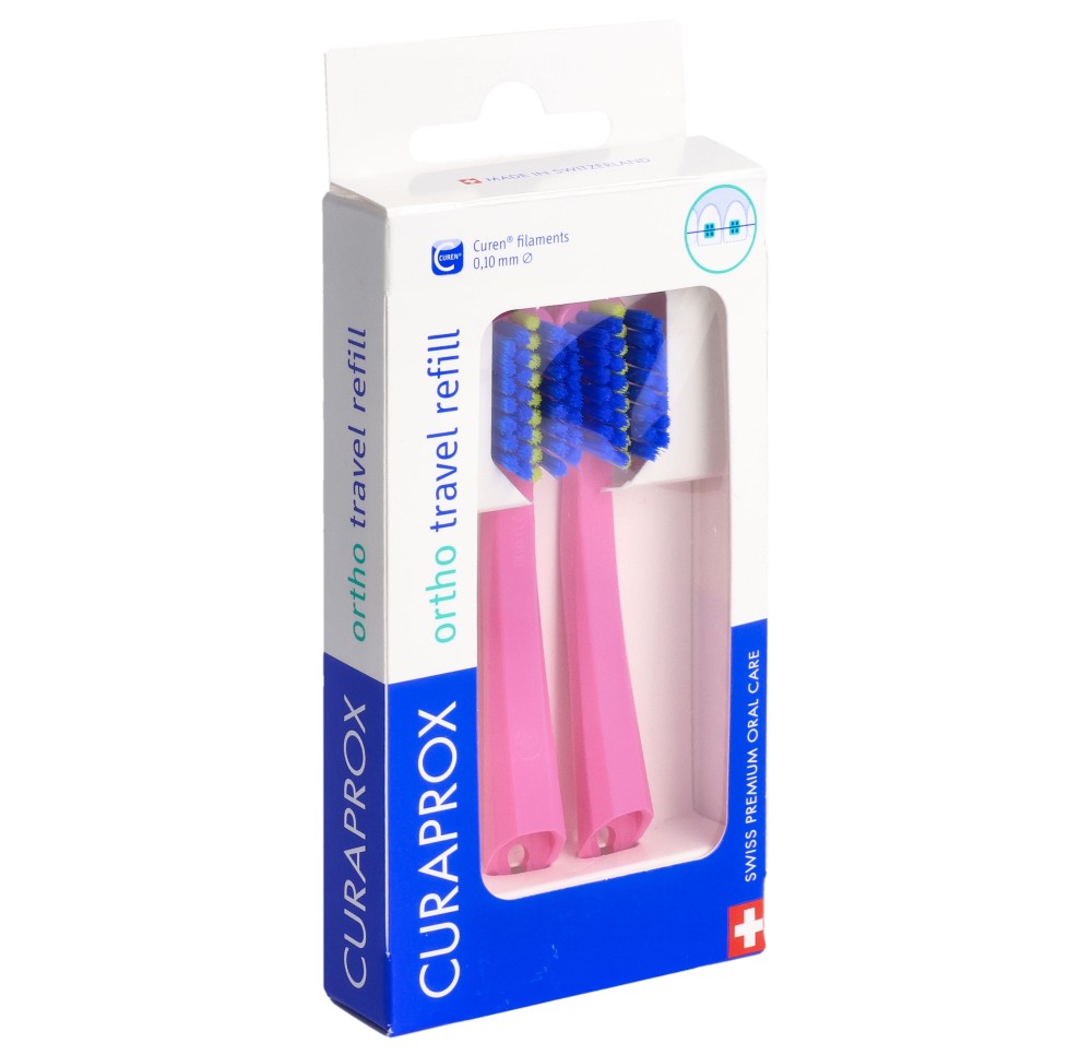 CURAPROX CS 5460 travel set ortho refill rose
