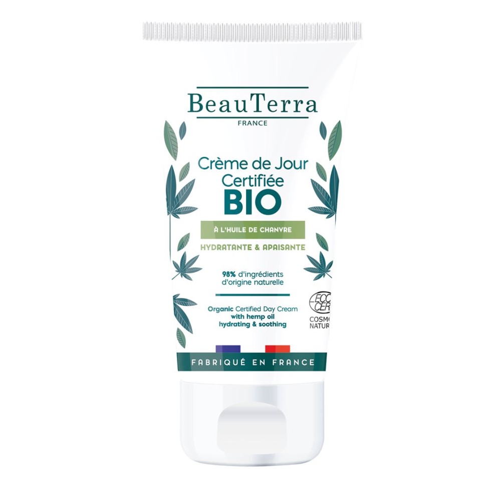 BEAUTERRA crème jour chanvre aloé vera bio 50 ml