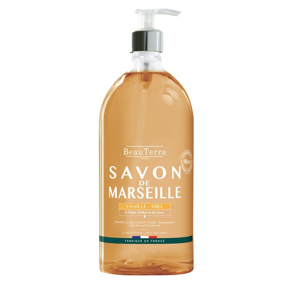 BEAUTERRA savon Marseille liq van miel 1000 ml