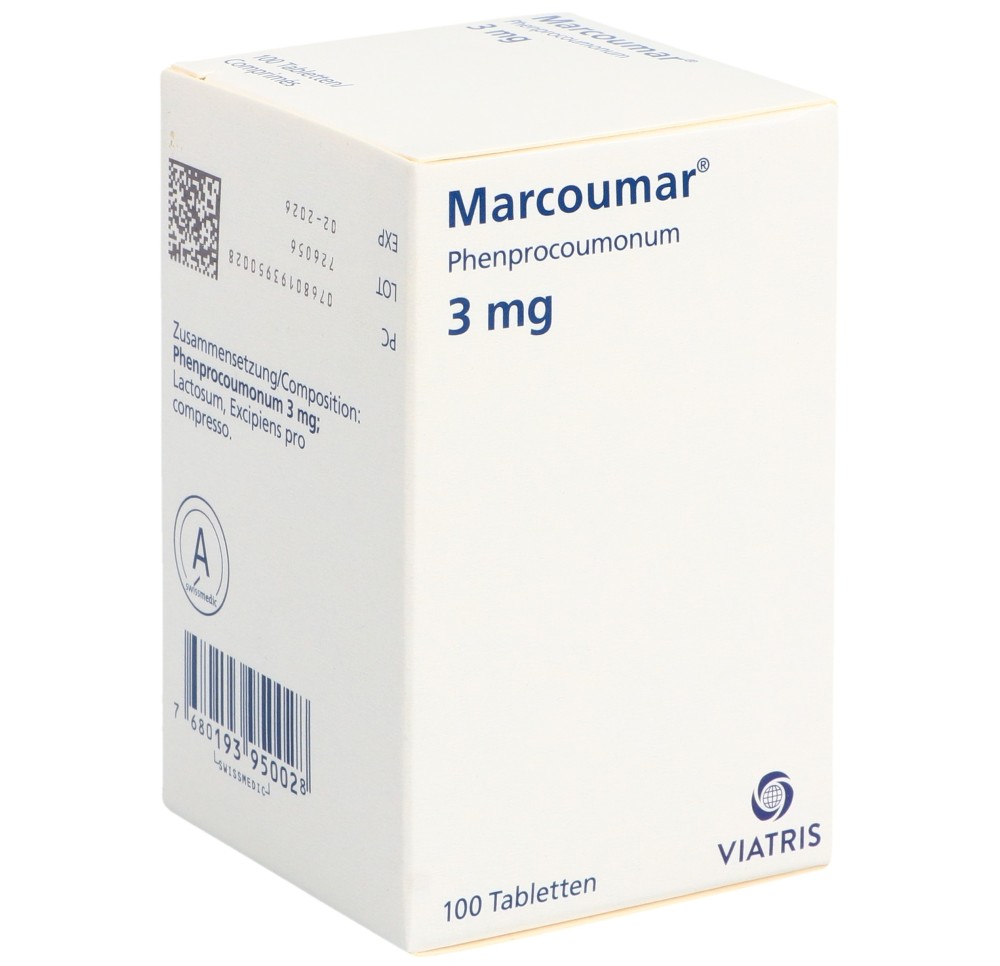 MARCOUMAR cpr 3 mg fl plast 100 pce