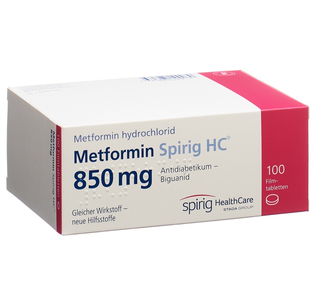 METFORMINE Spirig HC cpr pell 850 mg 100 pce