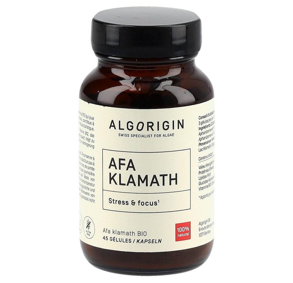 ALGORIGIN AFA Klamath caps bio fl verre 45 pce