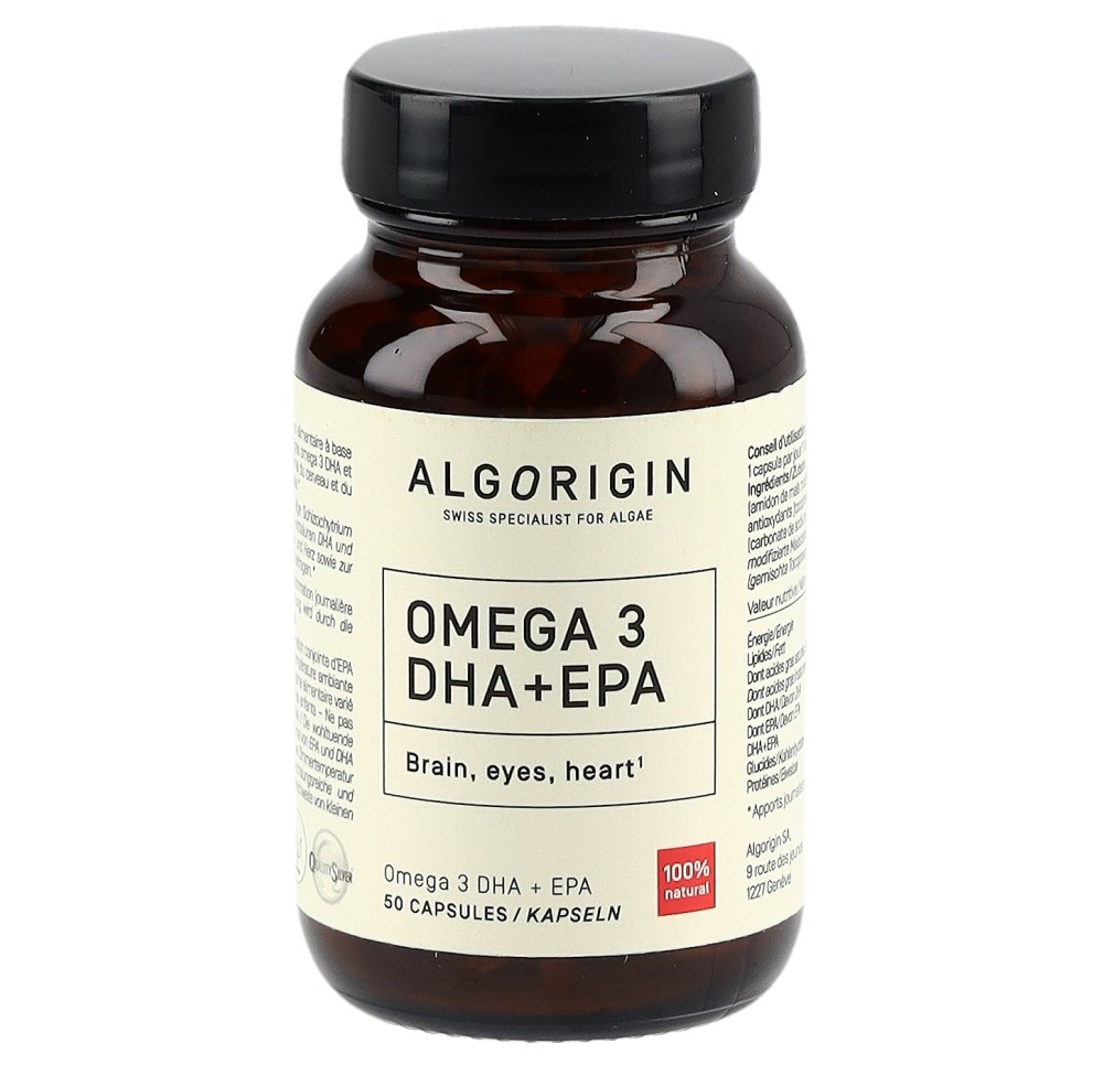 ALGORIGIN Omega 3 DHA+EPA caps fl verre 50 pce