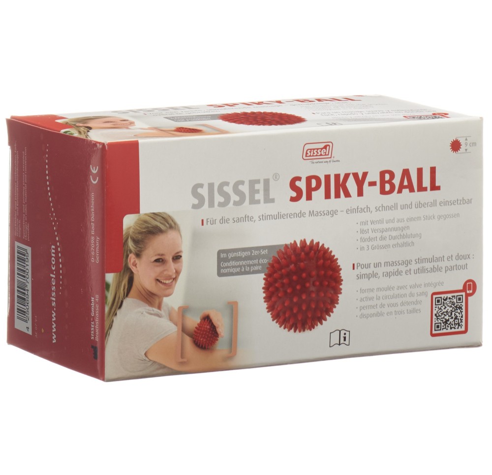 SISSEL Spiky-Ball 9cm rouge 2 pce
