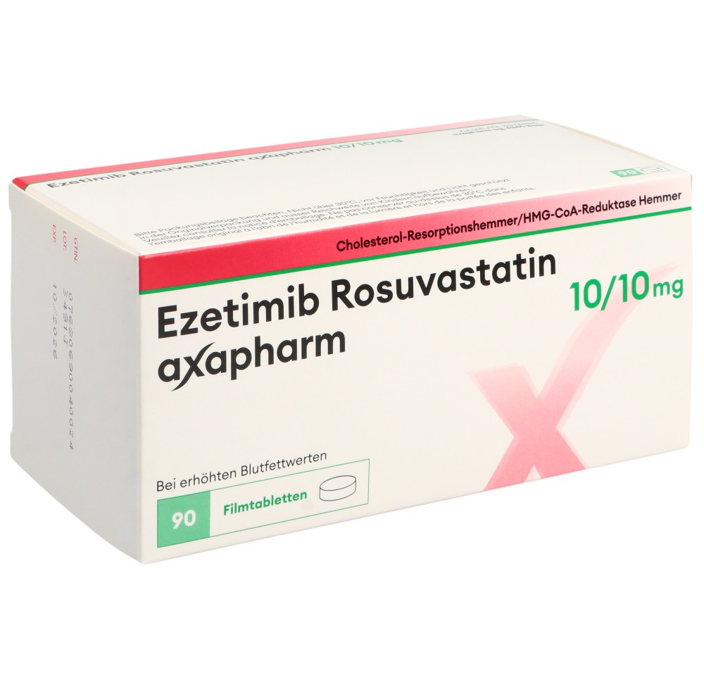 EZETIMIB ROSUVAST axapharm cpr pell 10/10mg 90 pce