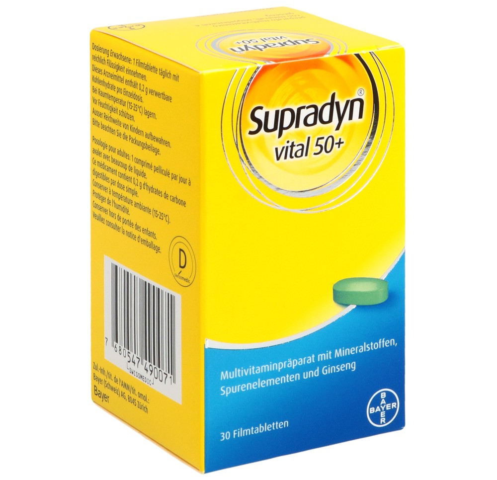 SUPRADYN Vital 50+ cpr pell bte 30 pce