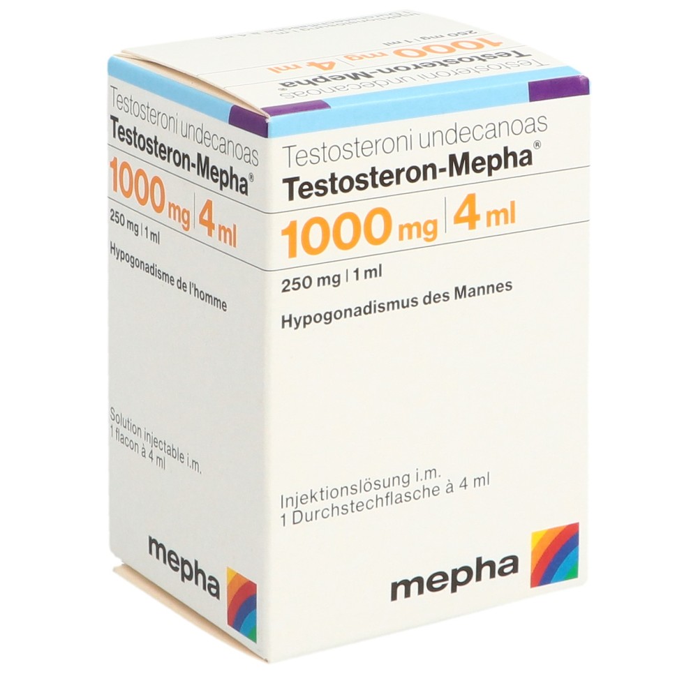 TESTOSTERON Mepha sol inj 1000 mg/4ml flac