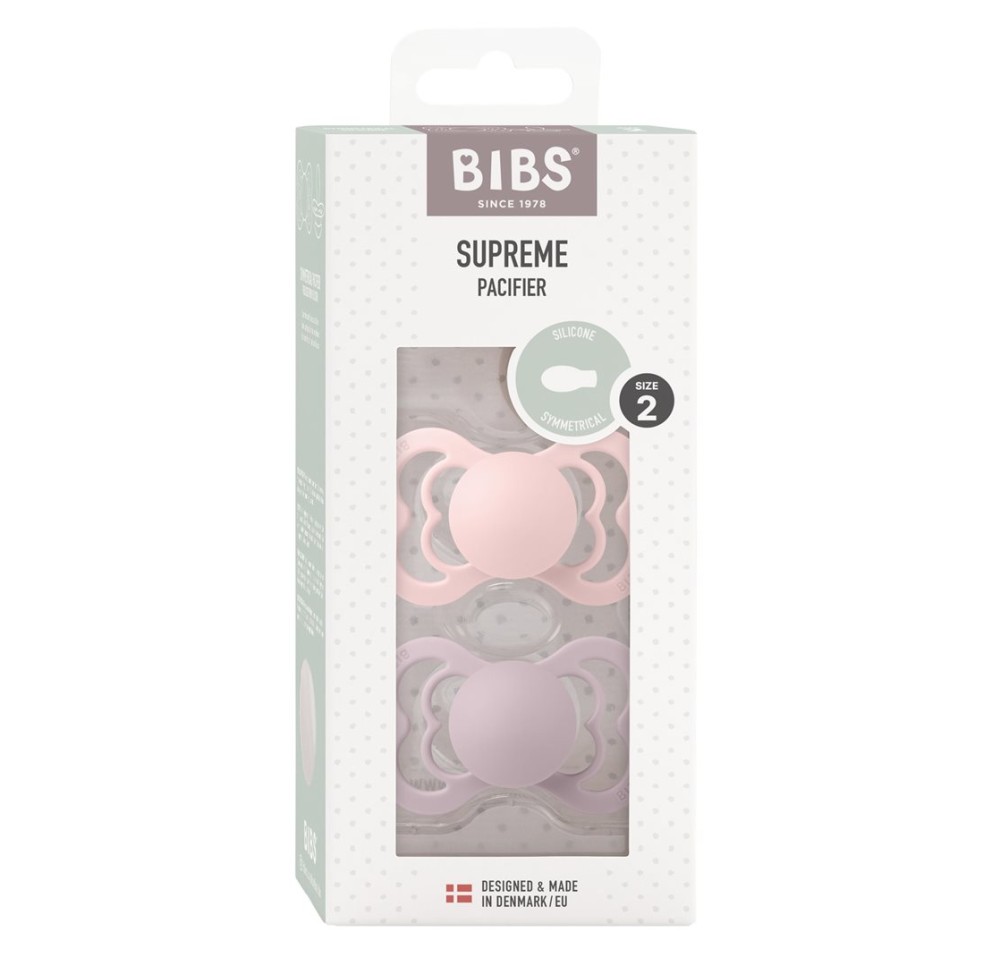 BIBS Silicone Symmetrical 6-12m blos dus lil 2 pce