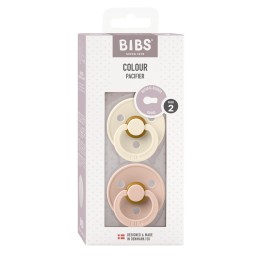 BIBS Colour Latex Round 6-12m ivory blush 2 pce