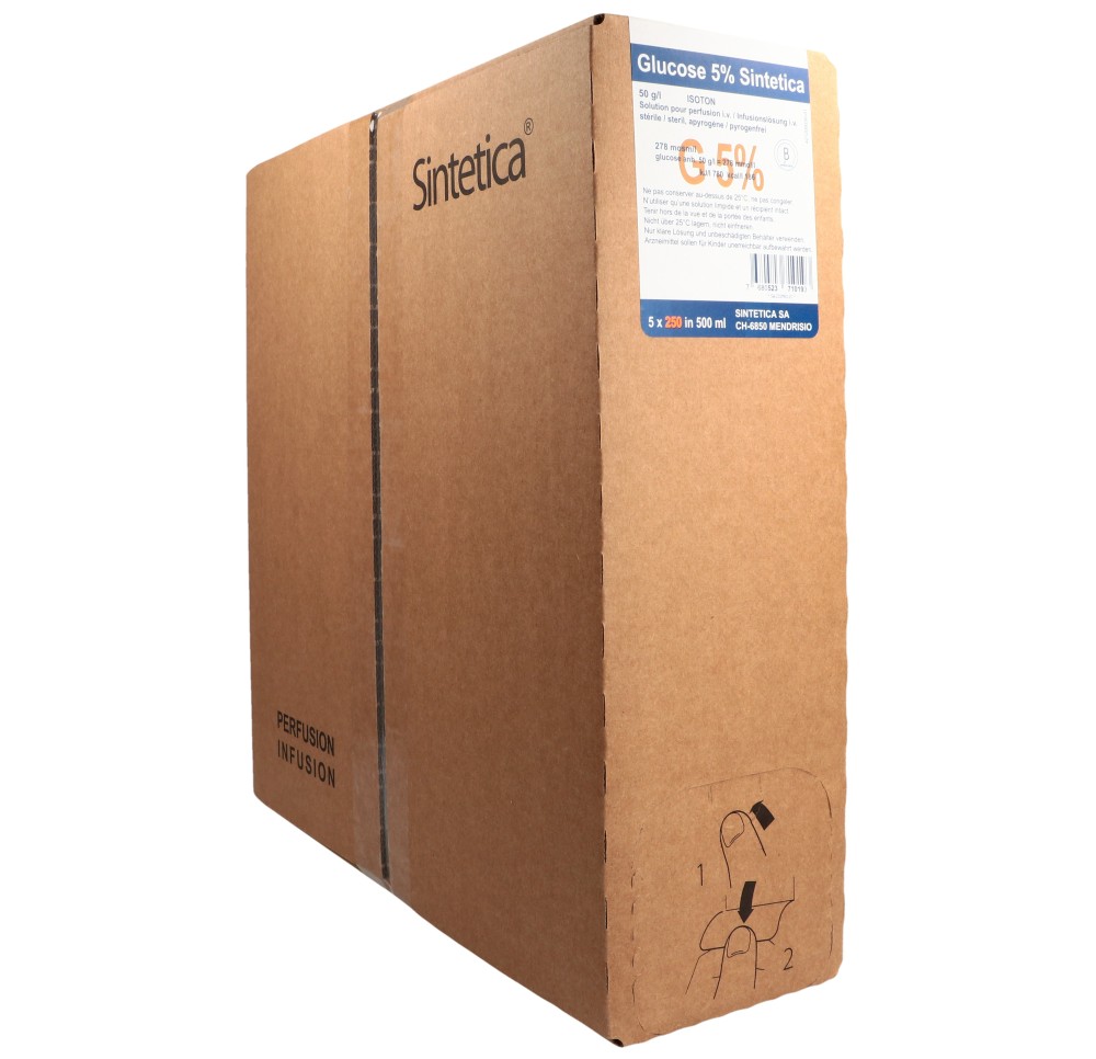 GLUC Sintetica 5 % 250ml in 500ml poche 5 pce