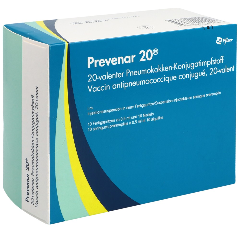 PREVENAR 20 susp inj 10 ser pré 0.5 ml